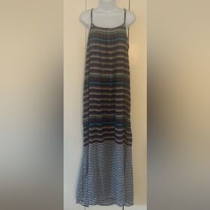Lovestitch Multicolor Cotton Striped spaghetti strap Maxi Dress S/M